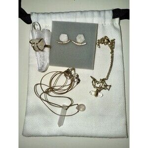 Luna Norte Clear Cystal Quartz Earrings, Necklace Ring Bundle